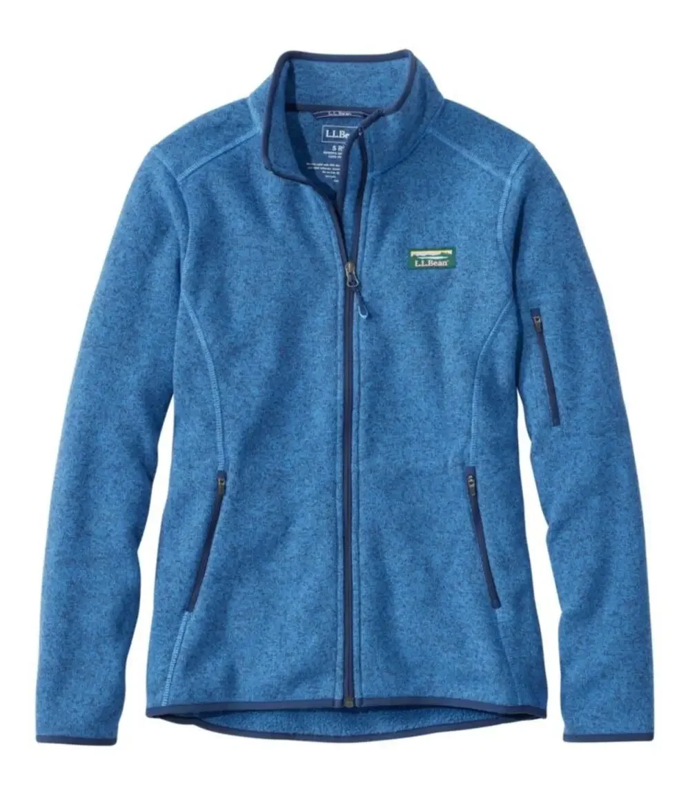 LL BEAN SWEATER FLEECE FULL ZIP JACKET SEABOARD BLUE XS